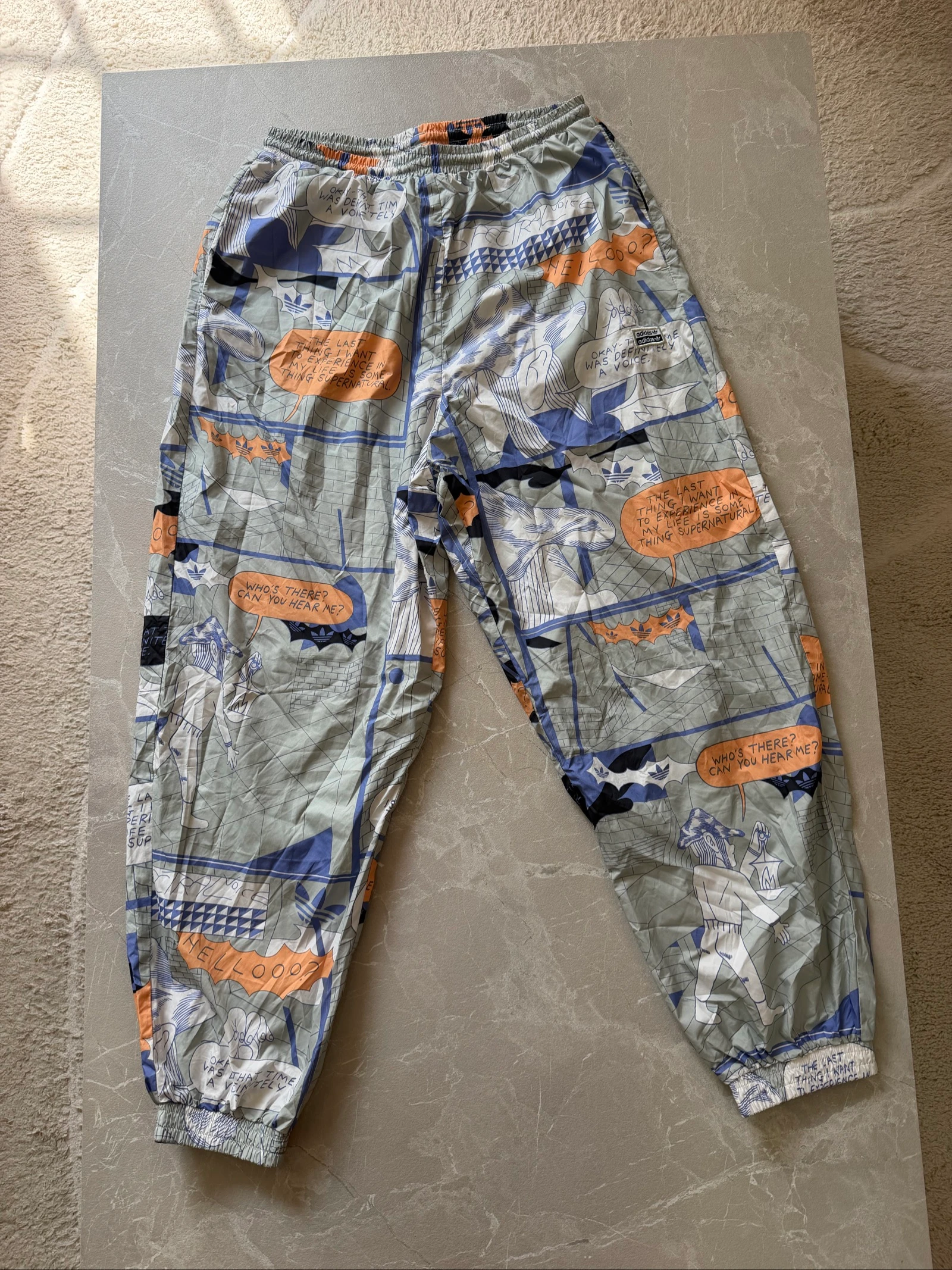 Pantalon jogger ADIDAS ORIGINALS imprimé BD vintage – taille M/42 